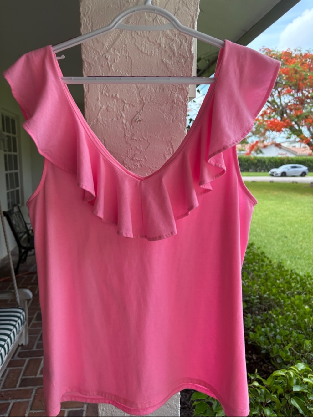 Lilly Pulitzer Pink Ruffle-Trim Sleeveless Camisole - Picture 2 of 6